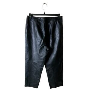 Vintage Amanda Smith Petite Pants Genuine Leather Womens 14 Pleated Lined Retro